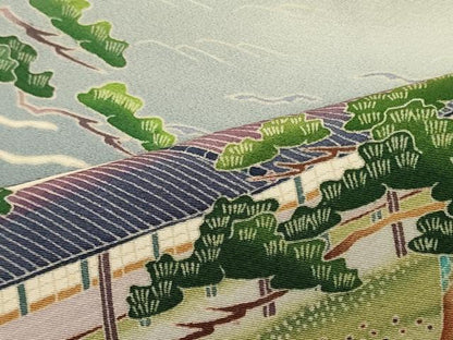平和屋着物■豪華色留袖　風景松文　暈し染め　正絹　逸品　CABI1818oy
