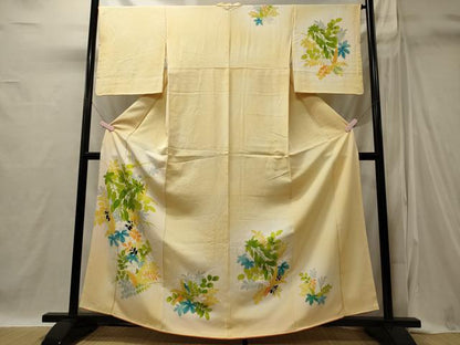 平和屋着物■訪問着　刺繍　草花文　暈し染め　金彩　正絹　逸品　CABI1820oy