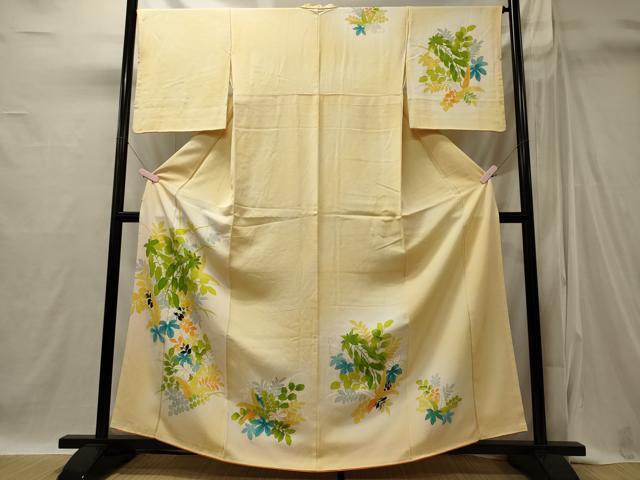 平和屋着物■訪問着　刺繍　草花文　暈し染め　金彩　正絹　逸品　CABI1820oy