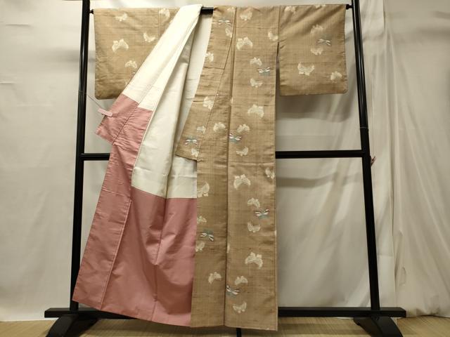 平和屋着物■上質な紬　舞蝶文　正絹　逸品　CABI1825oy
