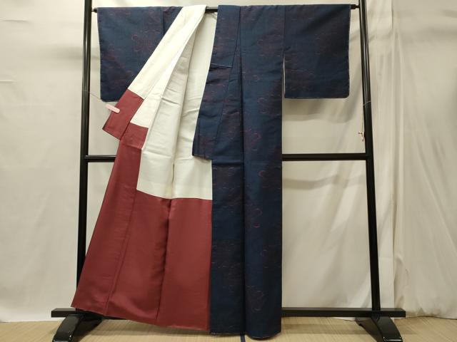 平和屋着物■上質な紬　舞花文　正絹　逸品　CABI1826oy