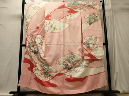 平和屋着物■豪華振袖　絞り　短冊草花文　金銀彩　正絹　逸品　CABI1829oy