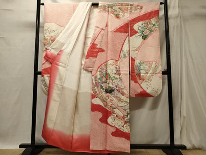 平和屋着物■豪華振袖　絞り　短冊草花文　金銀彩　正絹　逸品　CABI1829oy