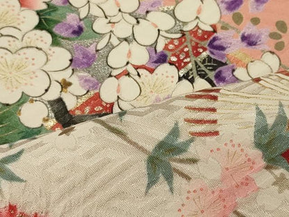 平和屋着物■豪華振袖　絞り　短冊草花文　金銀彩　正絹　逸品　CABI1829oy