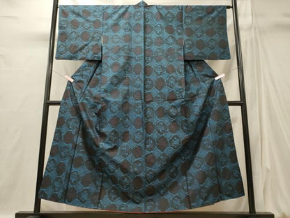 平和屋着物■上質な紬　幾何学文　正絹　逸品　CABI1830oy