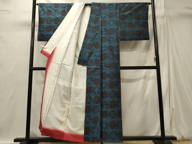 平和屋着物■上質な紬　幾何学文　正絹　逸品　CABI1830oy