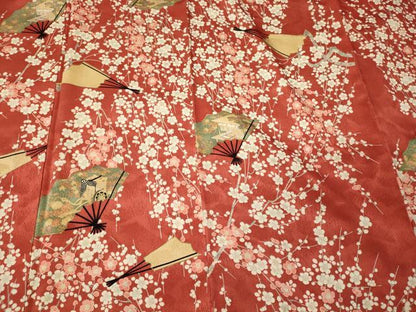 平和屋着物■上質な小紋　扇面枝梅文　金彩　正絹　逸品　CABI1831oy