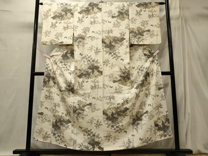 平和屋着物■上質な小紋　雲取り草花文　金彩　正絹　逸品　CABI1834oy