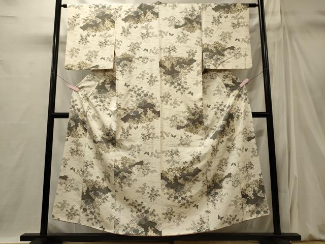 平和屋着物■上質な小紋　雲取り草花文　金彩　正絹　逸品　CABI1834oy
