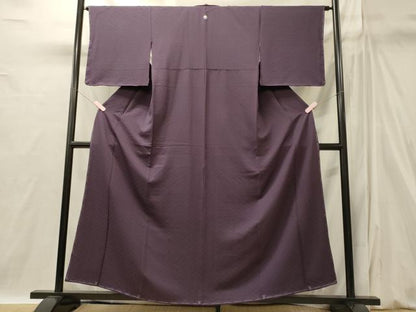 平和屋着物■上質な色無地　菱花地紋　蒲葡色　正絹　逸品　未使用　CABI1836oy