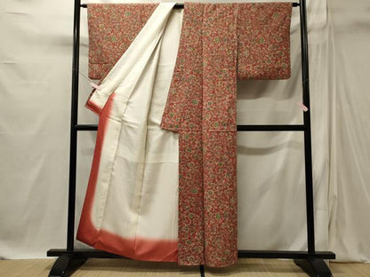 平和屋着物■上質な小紋　更紗花唐草文　正絹　逸品　CABI1843oy