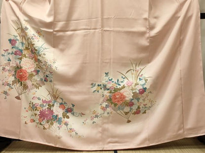 平和屋着物■訪問着　扇面草花文　暈し染め　正絹　逸品　未使用　CABI1845oy