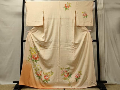 平和屋着物■訪問着　駒刺繍　草花文　暈し染め　金彩　正絹　逸品　CABI1848oy