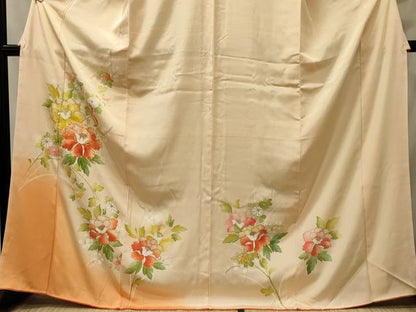 平和屋着物■訪問着　駒刺繍　草花文　暈し染め　金彩　正絹　逸品　CABI1848oy
