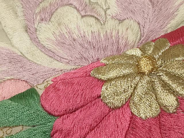 平和屋着物■豪華振袖　駒刺繍　絞り　草花文　金銀糸　正絹　逸品　CABI1855oy