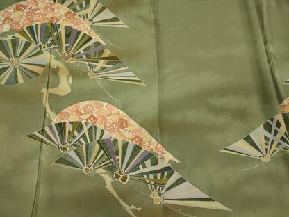 平和屋着物■訪問着　駒刺繍　枝梅松葉文　暈し染め　金彩　正絹　逸品　CABI1857oy
