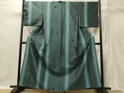 平和屋着物■上質な紬　丸文　背抜き仕立て　正絹　逸品　CABI1858oy