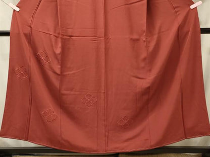 平和屋着物■訪問着　刺繍　菱花文　銀朱色　正絹　逸品　未使用　CABI1863oy