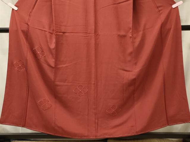 平和屋着物■訪問着　刺繍　菱花文　銀朱色　正絹　逸品　未使用　CABI1863oy