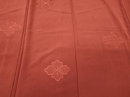 平和屋着物■訪問着　刺繍　菱花文　銀朱色　正絹　逸品　未使用　CABI1863oy