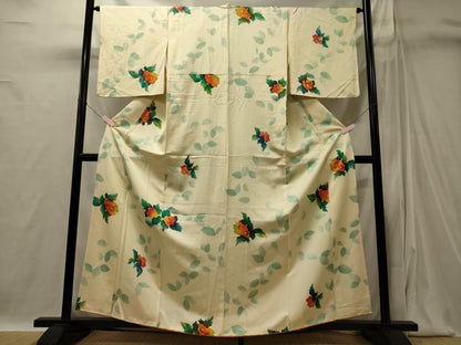 平和屋着物■上質な小紋　舞花文　正絹　逸品　CABI1865oy