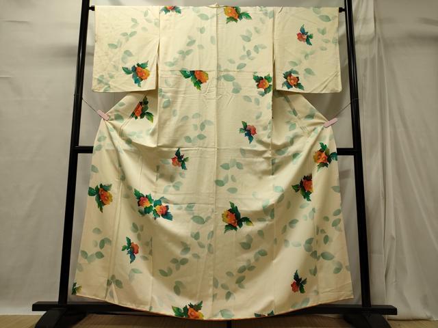 平和屋着物■上質な小紋　舞花文　正絹　逸品　CABI1865oy