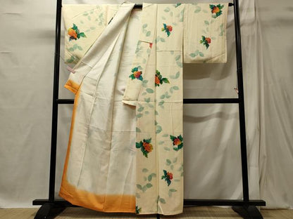 平和屋着物■上質な小紋　舞花文　正絹　逸品　CABI1865oy
