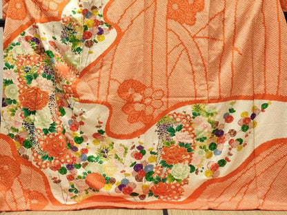 平和屋着物■豪華振袖　駒刺繍　絞り　草花文　金彩　正絹　逸品　CABI1866oy