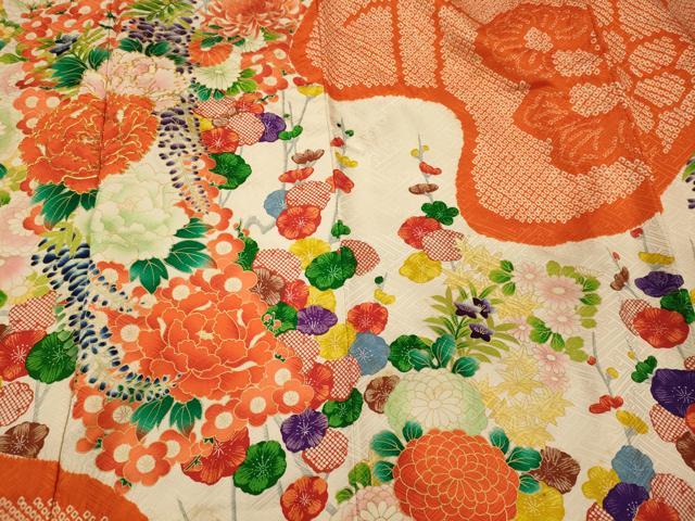 平和屋着物■豪華振袖　駒刺繍　絞り　草花文　金彩　正絹　逸品　CABI1866oy