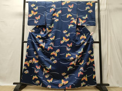 平和屋着物■上質な小紋　舞蝶文　正絹　逸品　CABI1869oy