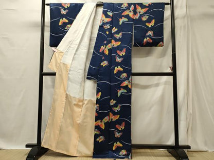 平和屋着物■上質な小紋　舞蝶文　正絹　逸品　CABI1869oy