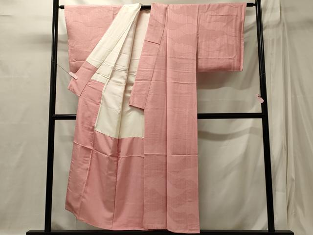 平和屋着物■上質な色無地　吉祥地紋　紅梅色　正絹　逸品　未使用　CABI1870oy