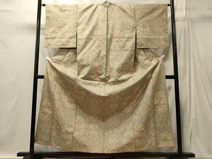 平和屋着物■本場大島紬　7マルキ　幾何学文　正絹　逸品　未使用　CABI1871oy