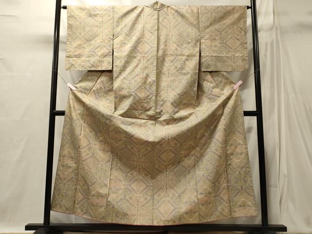 平和屋着物■本場大島紬　7マルキ　幾何学文　正絹　逸品　未使用　CABI1871oy