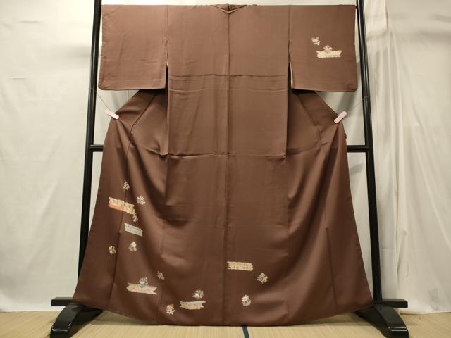 平和屋着物■訪問着　幾何学花文　正絹　逸品　CABI1878oy