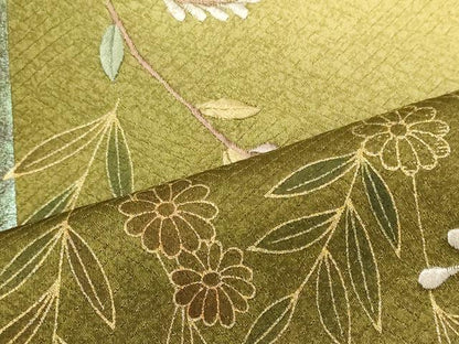 平和屋着物■訪問着　刺繍　草花舞蝶間道　金彩　正絹　逸品　CABI1879oy