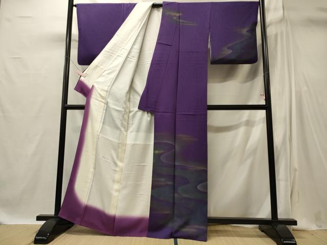 平和屋着物■訪問着　作家物　流線文　正絹　逸品　CABI1882oy