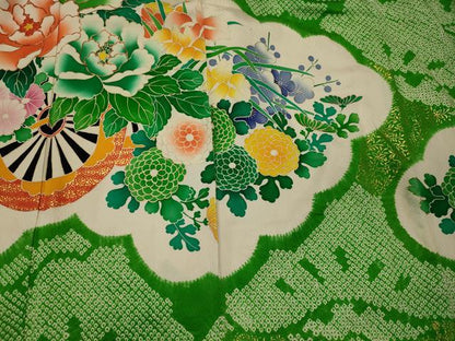 平和屋着物■豪華振袖　駒刺繍　絞り　花車文　金彩　正絹　逸品　CABI1888oy