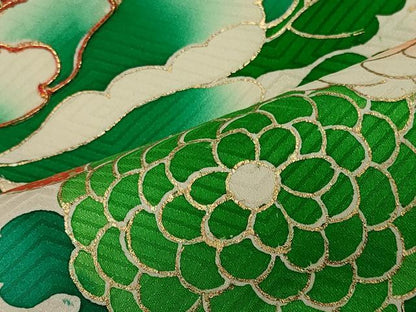 平和屋着物■豪華振袖　駒刺繍　絞り　花車文　金彩　正絹　逸品　CABI1888oy