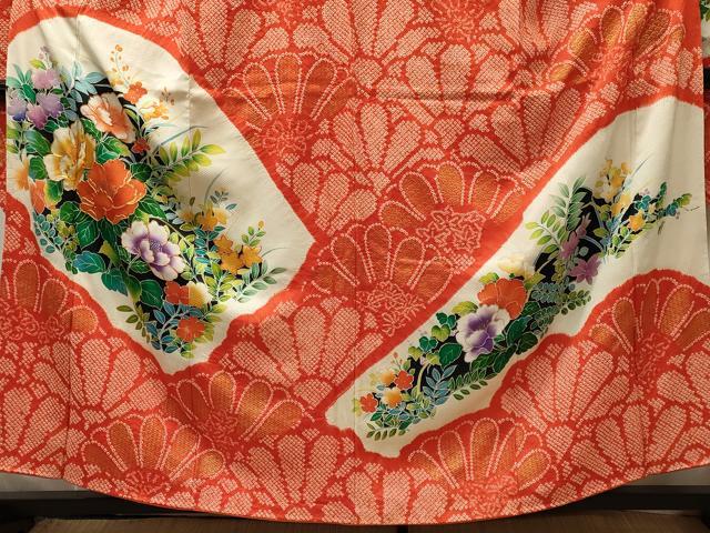平和屋着物■豪華振袖　駒刺繍　絞り　草花文　金彩　正絹　逸品　CABI1890oy