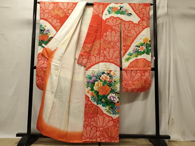 平和屋着物■豪華振袖　駒刺繍　絞り　草花文　金彩　正絹　逸品　CABI1890oy