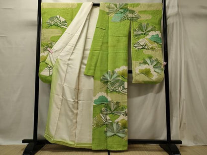 平和屋着物■豪華振袖　松葉文　金彩　正絹　逸品　CABI1891oy
