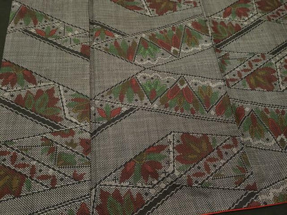 平和屋着物■上質な紬　松葉文　正絹　逸品　CABI1893oy