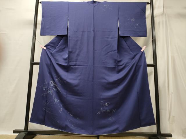 平和屋着物■訪問着　手描き　休み鳥枝花文　正絹　逸品　CABI1896oy