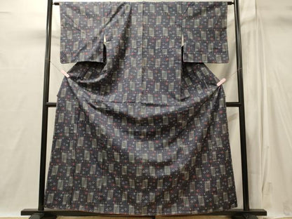 平和屋着物■上質な紬　絣文様　正絹　逸品　未使用　CABI1898oy