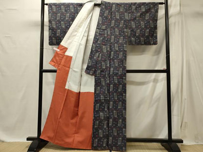 平和屋着物■上質な紬　絣文様　正絹　逸品　未使用　CABI1898oy