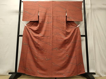 平和屋着物■上質な小紋　枝葉文　正絹　逸品　CABI1901oy