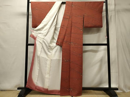 平和屋着物■上質な小紋　枝葉文　正絹　逸品　CABI1901oy