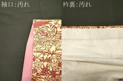 平和屋着物■上質な小紋　型染め　草花文　正絹　逸品　CABI1905oy