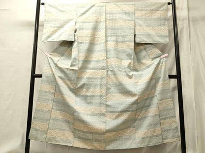 平和屋着物■上質な紬　横段文　正絹　逸品　CABI1909oy